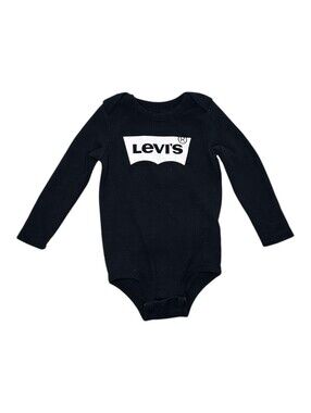 Levi's Unisex Baby Black Long Sleeve Bodysuit 24M